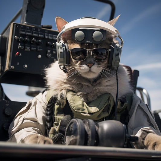 Tech-Savvy Signal Soldier Whimsical Cat Art Photograph