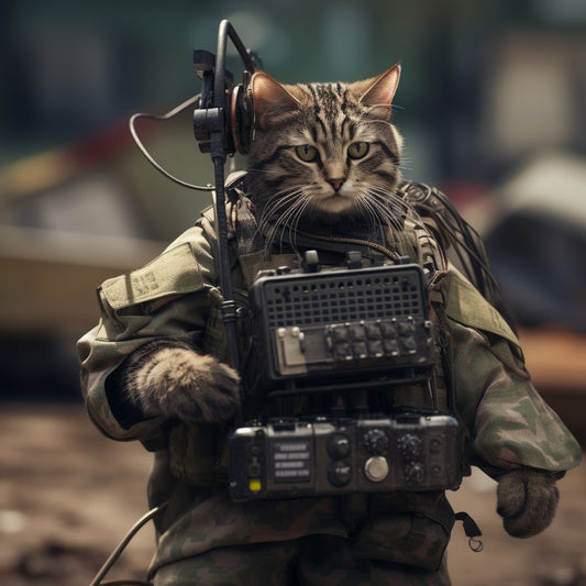 Tech-Savvy Signal Soldier Fine Art Cat Photograph