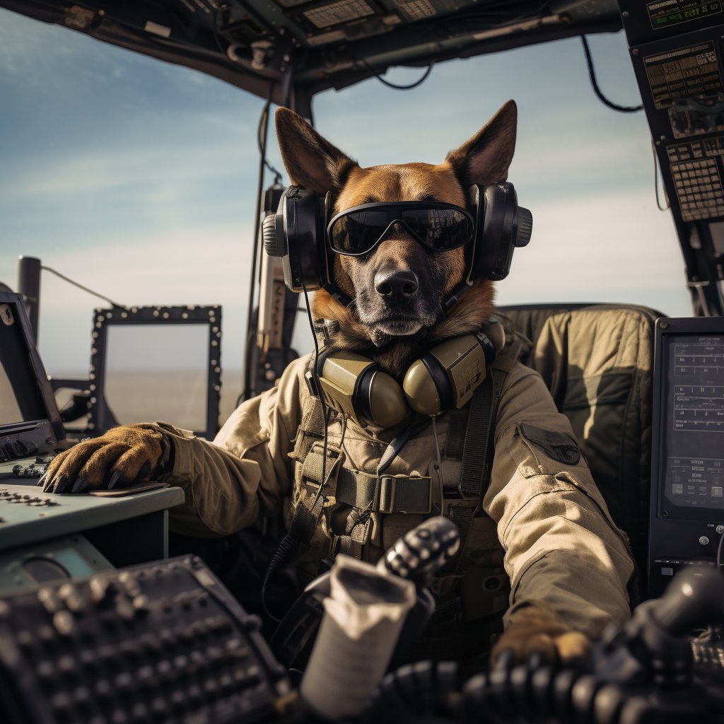 Committed Signal Soldier Abstract Dog Art Prints