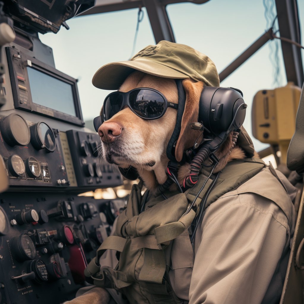 Funny Dog Art Prints Diligent Signal Corps Officer