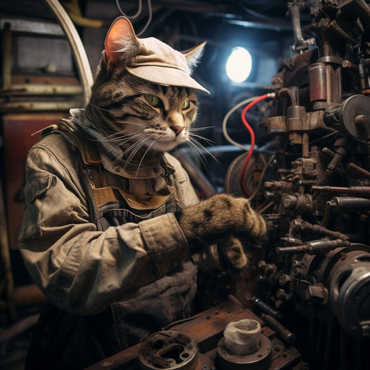 Resilient Engineer Soldier Art Deco Prints Cat
