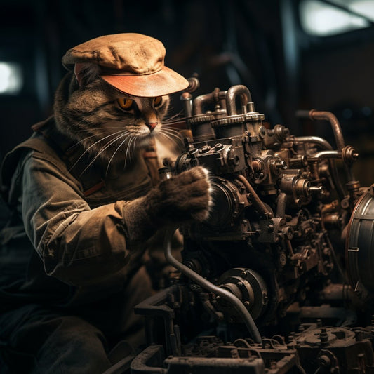 Tireless Engineer Soldier Cat Canvas Wall Art Prints