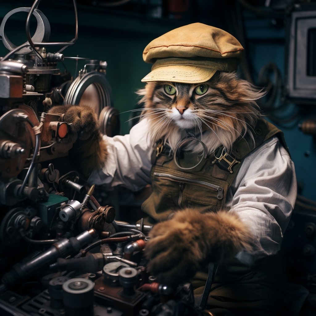 Tenacious Engineer Soldier Funny Cat Wall Art Prints