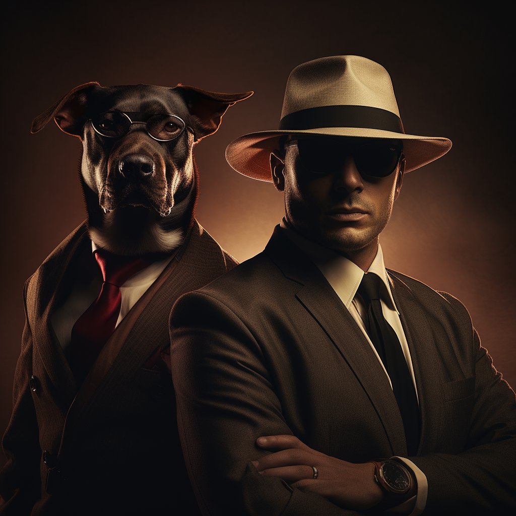 Cunning Mafia Boss Pets Creation Art Photo