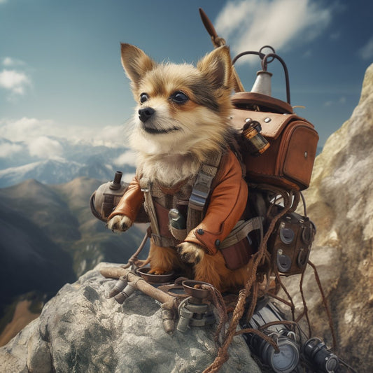 Alpine Mountain Climbers Pet Wall Art Picture
