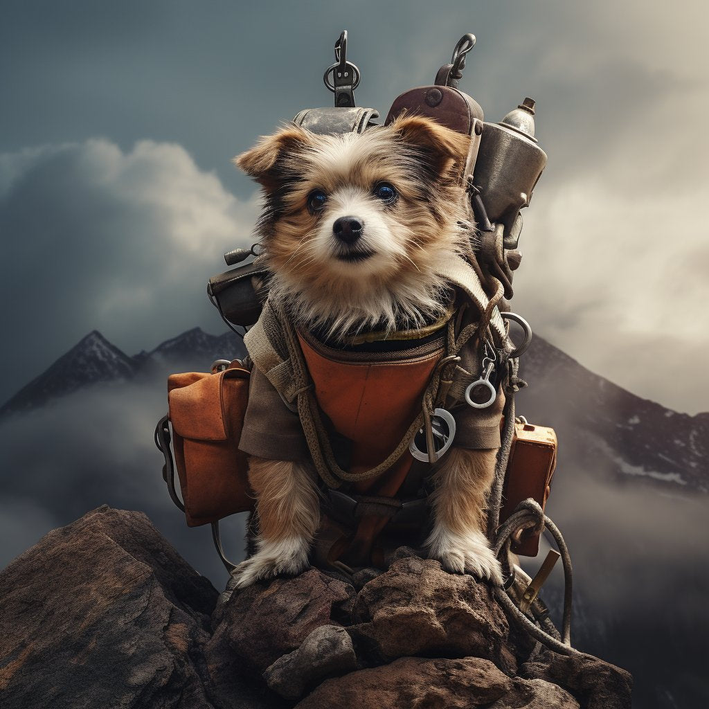 Mountain Climbers With Weights Pet Portrait Art Portrait