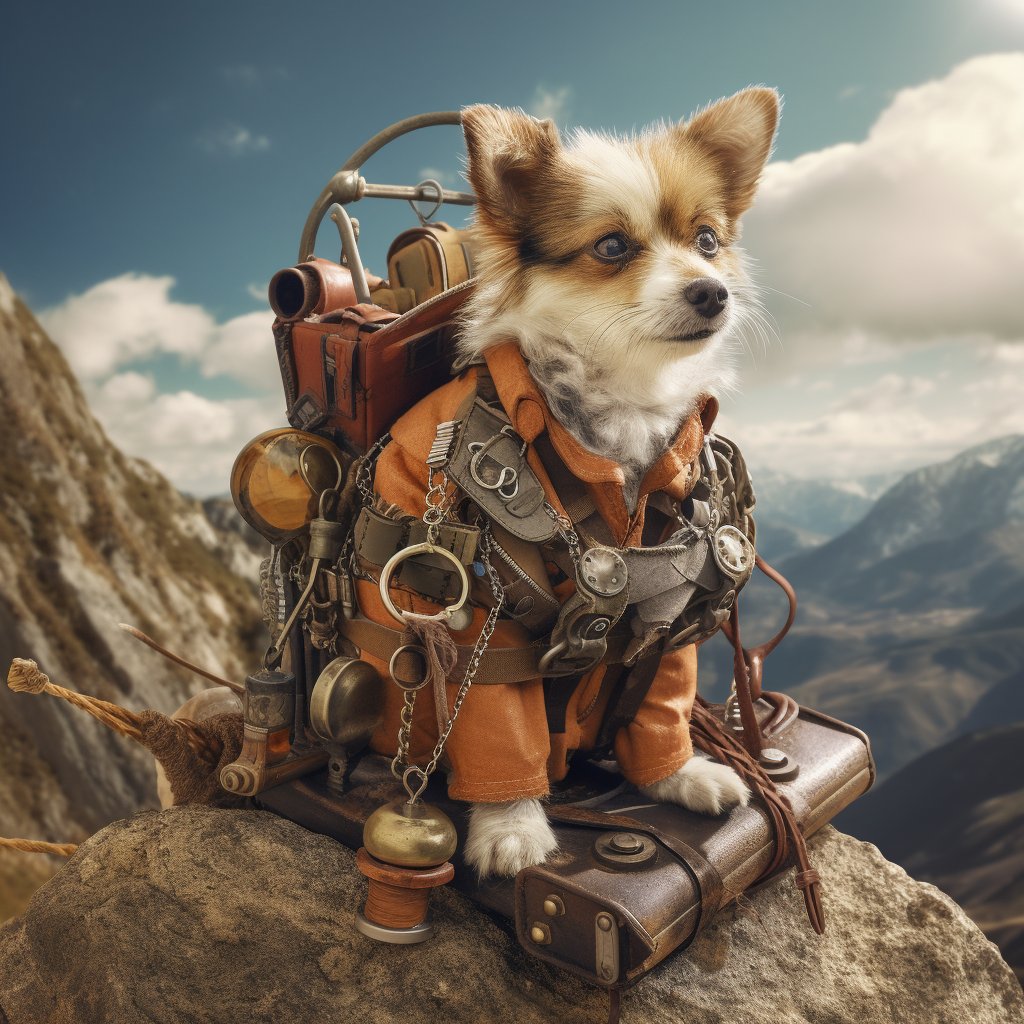 Slow Climbers Exercise Art Portrait Of Pet