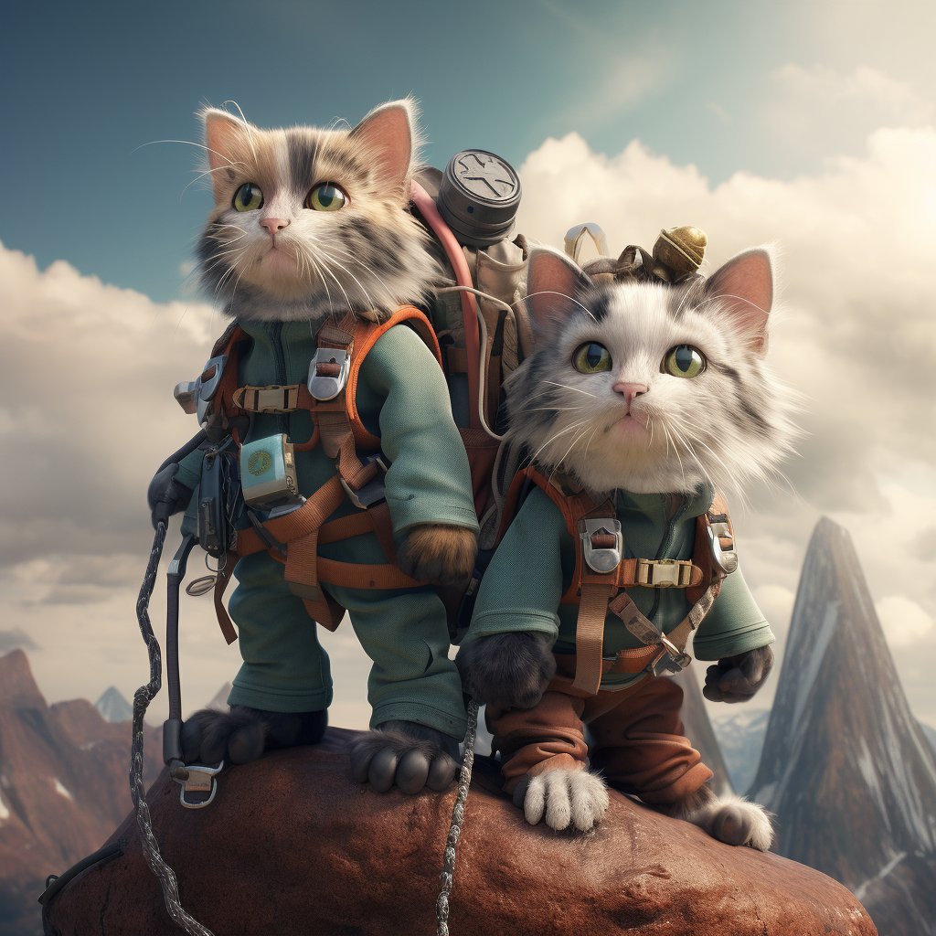 Intrepid Mountain Climber Pet Of Art Portrait