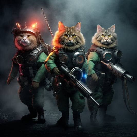Experienced Military Personnel Cat Simple Art Prints