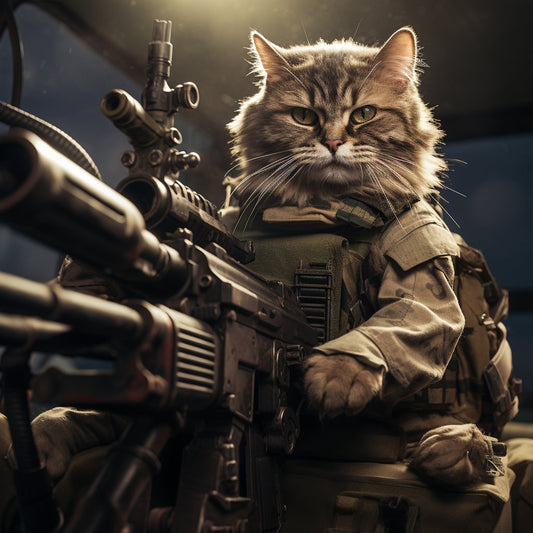 Resilient Heavy Machine Gunner Custom Pet Canvas Art Painting