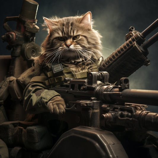 Powerful Heavy Machine Gunner Pet Painting Canvas Painting