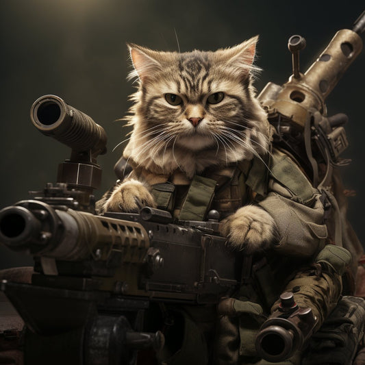 Agile Light Machine Gunner Pet Painting Canvas Art