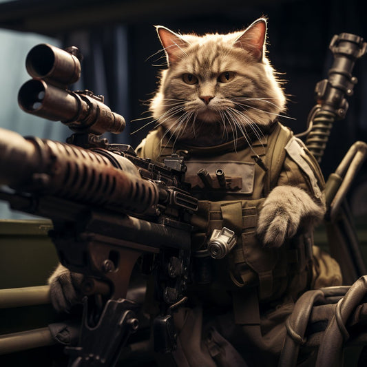 Adaptable Light Machine Gunner Pet Photo Canvas Painting