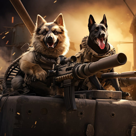 Tactical Machine Gunner Pet Portrait Memorial Canvas Custom