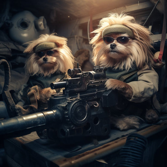 Determined Heavy Machine Gunner Custom Pet Painting Canvas Painting