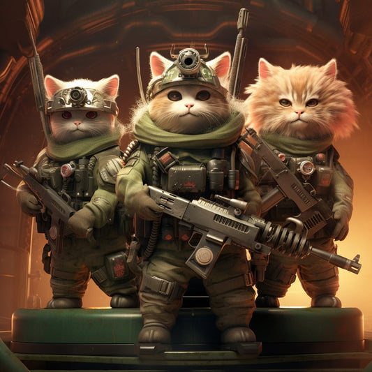 Funny Pet Canvas Art Powerful Heavy Machine Gunner