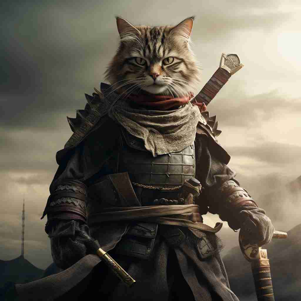 Majestic Samurai Personalized Pet Digital Painting