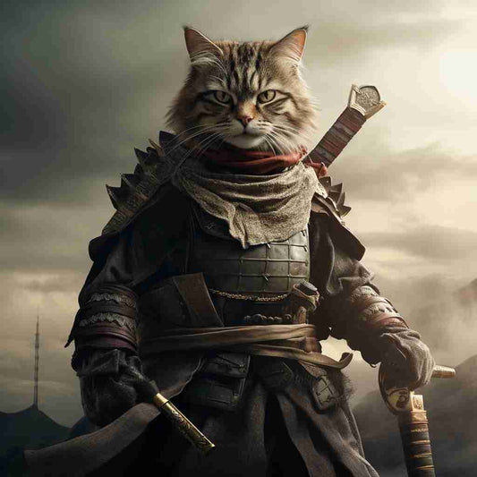 Majestic Samurai Personalized Pet Digital Painting