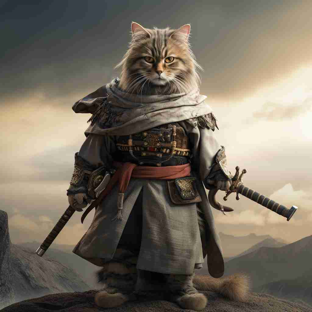 Radiant Samurai Custom Pet Painting Portrait