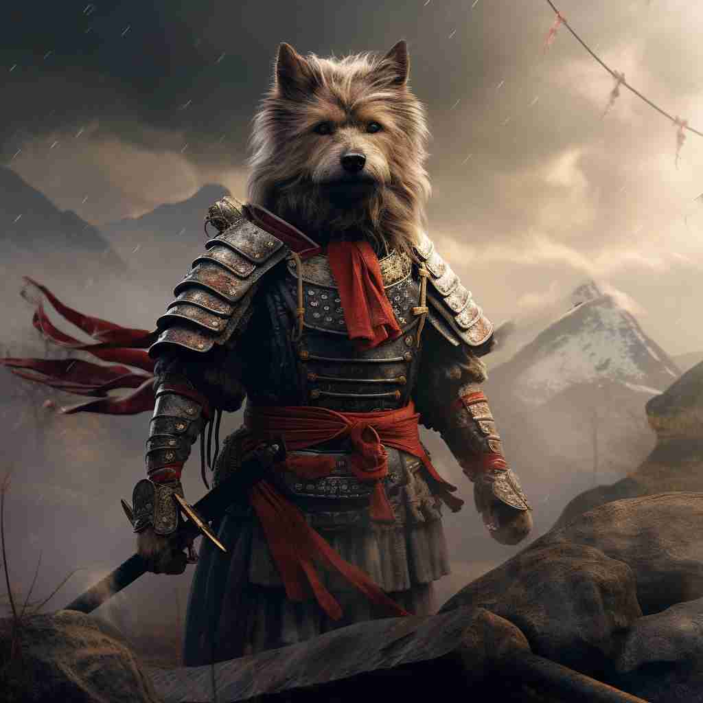 Tenacious Samurai Pet Custom Canvas Painting