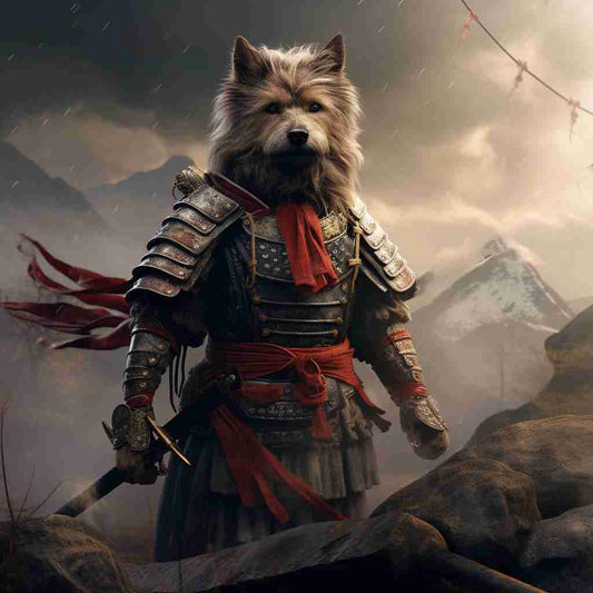 Tenacious Samurai Pet Custom Canvas Painting