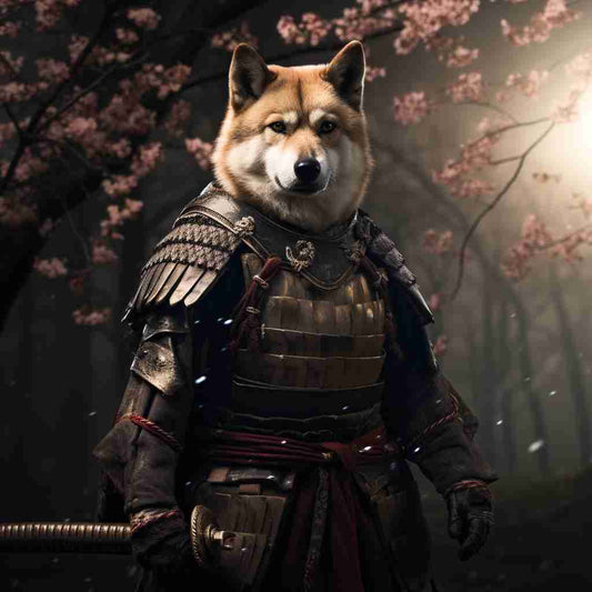 Illustrious Samurai Pet Canvas Painting Custom