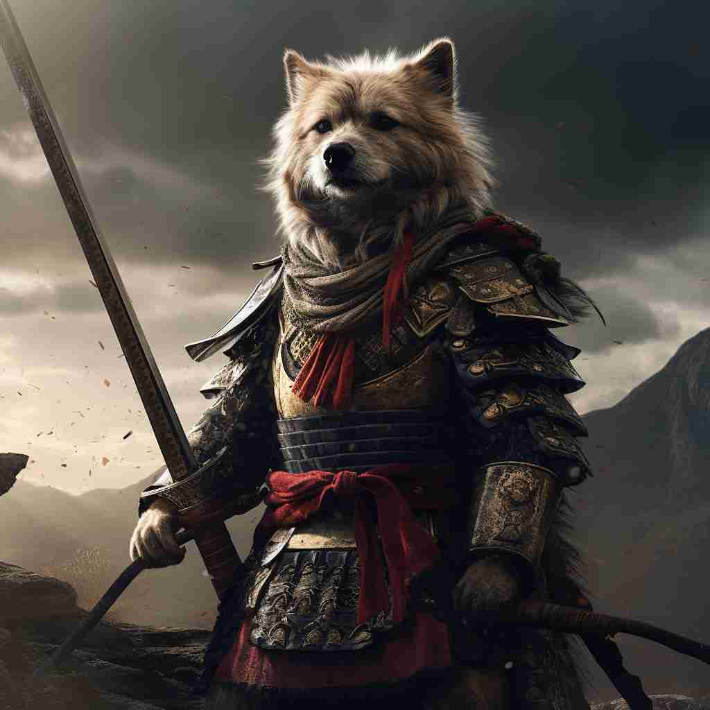 Steadfast Samurai Canvas Picture Of Your Pet