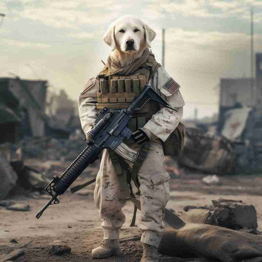 Valiant Soldier Custom Pet Art Painting Canvas