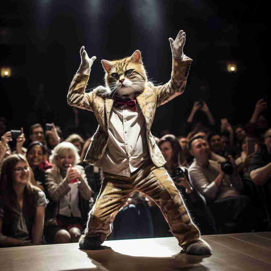 Expressive Dancer Cat Stock Canvas Image