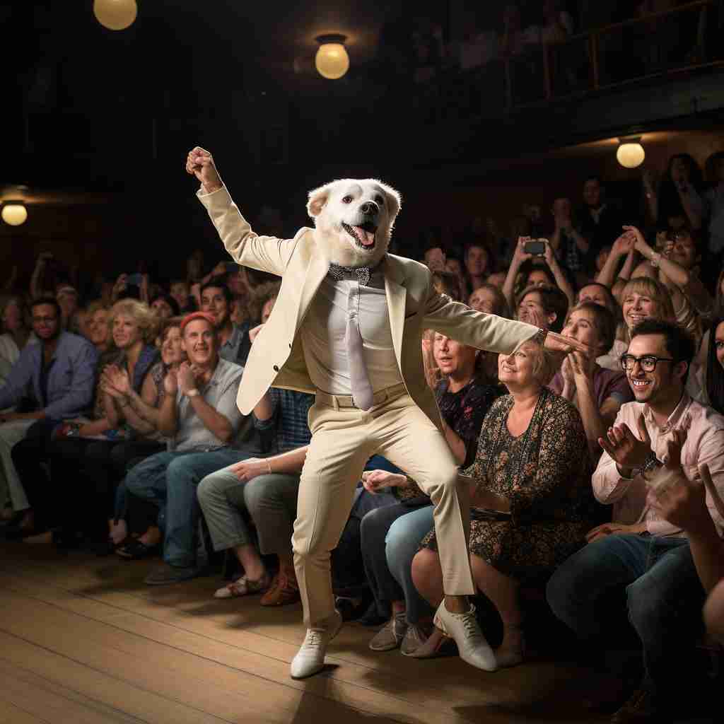 Ethereal Aerial Dancer Dog Canvas Portrait Art