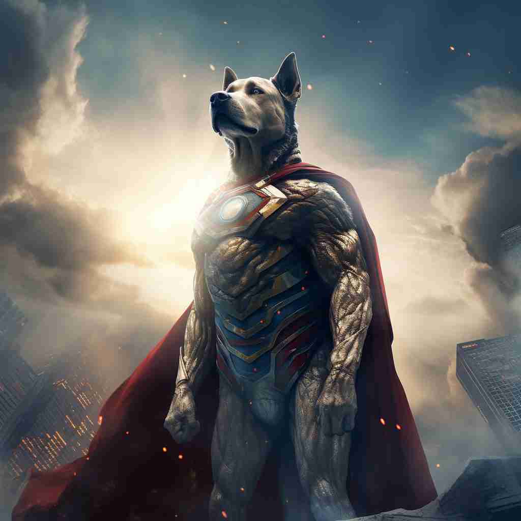 Valiant Superhero Custom Dog Canvas Picture