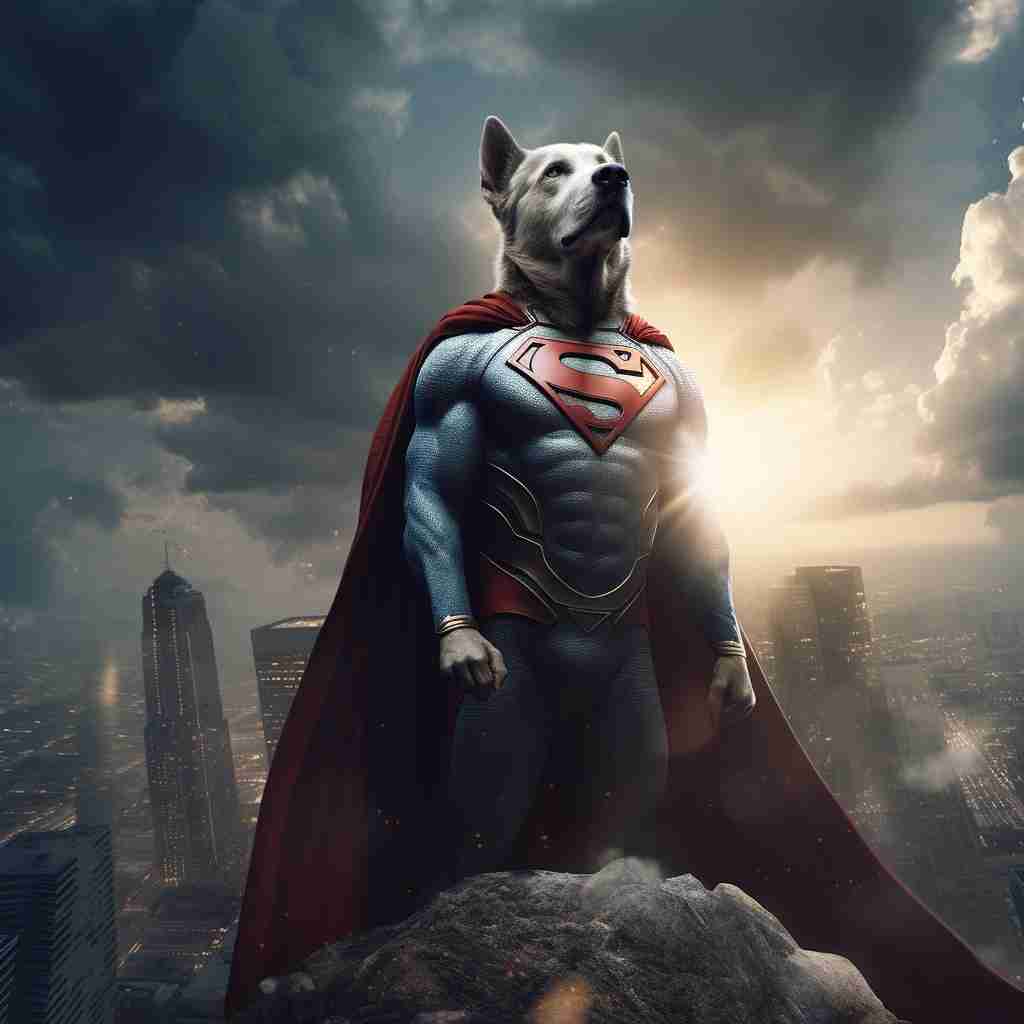 Unyielding Superhero Paint My Dog On Canvas Photo