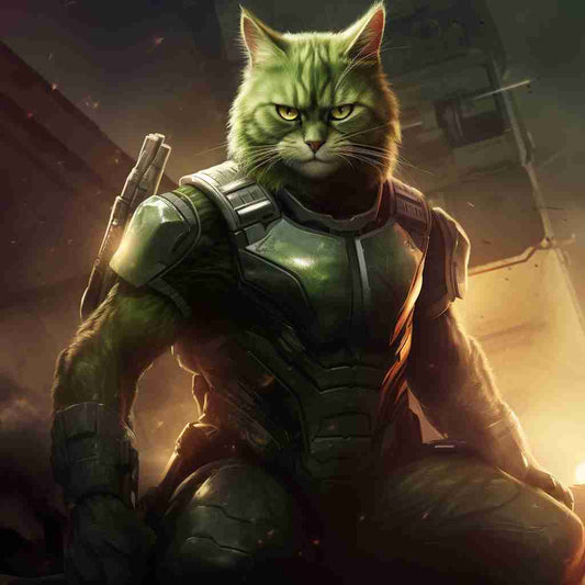 Super Hulk Cat Man Art Prints