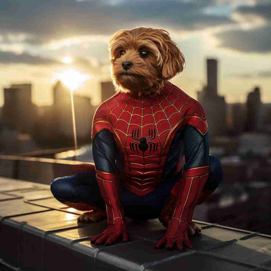 Stalwart Spider-Man Personalized Dog Photo Canvas Wall Art