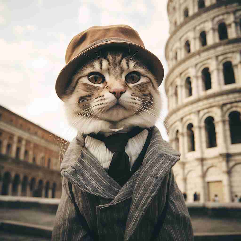 Cat Canvas Painting  Seasoned Traveler