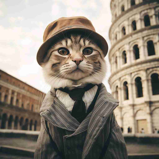 Cat Canvas Painting  Seasoned Traveler