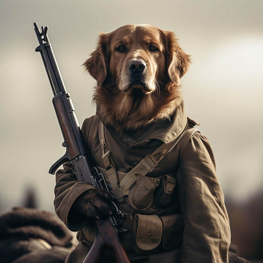 Commander's Canvas: Unleash Your Pet's Courage in a Custom Pet Painting Portrait