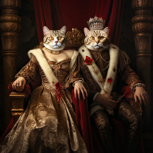 Personalized Elegance:'s Regal Pet and Owner Portraits