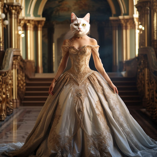 Poodle Elegance: Gifts for Dog Lovers Showcasing Renaissance Princess Glamour