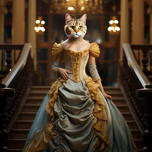Royal Companions: Custom Dog and Owner Portraits for a Regal Bond