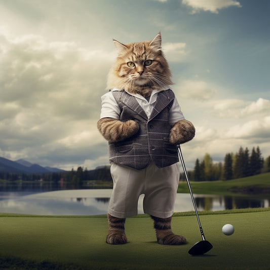Golf Course Chronicles - Cat-astrophic Elegance in Pet Portraits