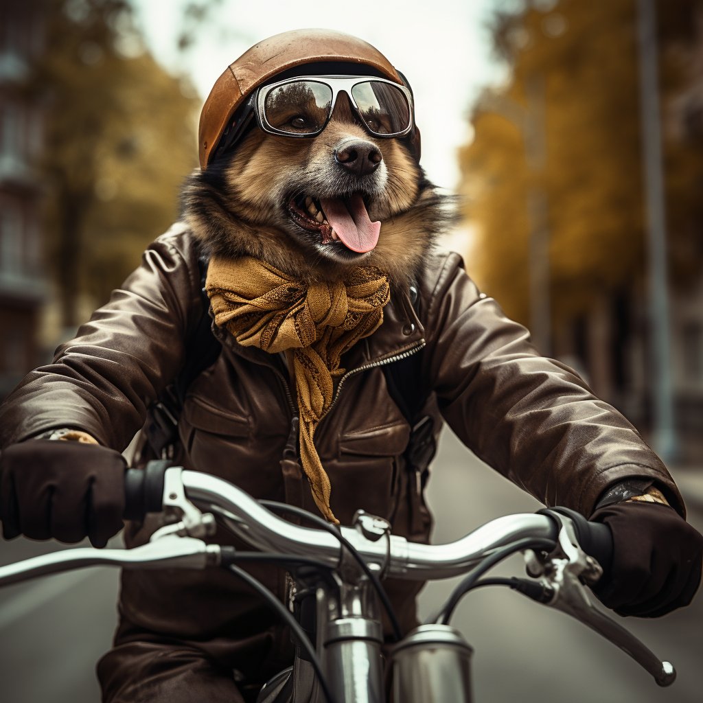 Inked Elegance - Dog Portrait Tattoos for Cycling Enthusiasts