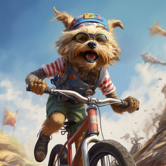 Dynamic Dog Portraits in Motion - A Cycling Celebration