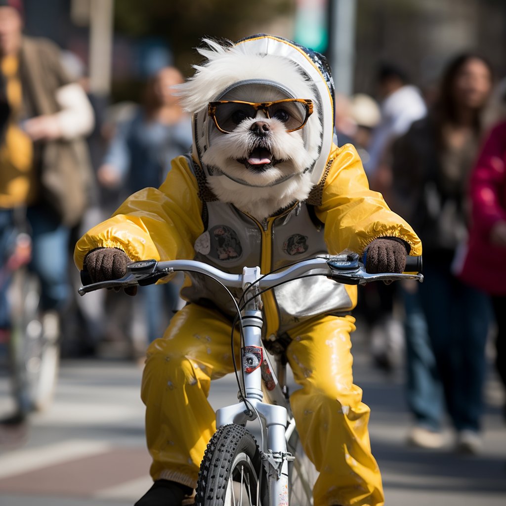 Dapper Canine Elegance - Dog in Suit Portrait for Cyclists