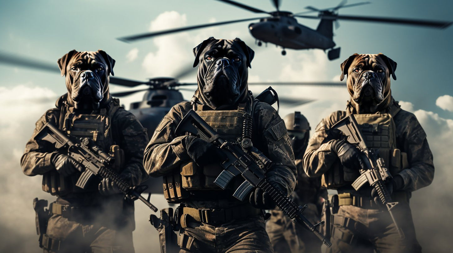 Dynamic Canine Chronicles - Unleashing Forces Soldier's Portrait Mode