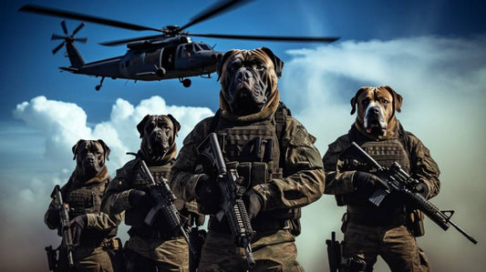 Regal Canine Elegance - Forces Soldier in Stunning Dog Portraits