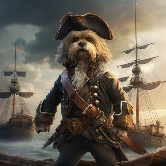 Ginger Cat Painting - Fiery Elegance on the Maritime Horizon