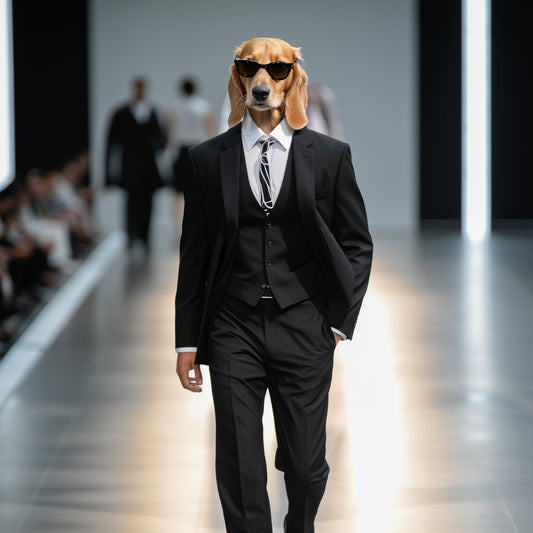 Elegant Canine Canvas: Artistry Unleashed with  in a Dashing Suit
