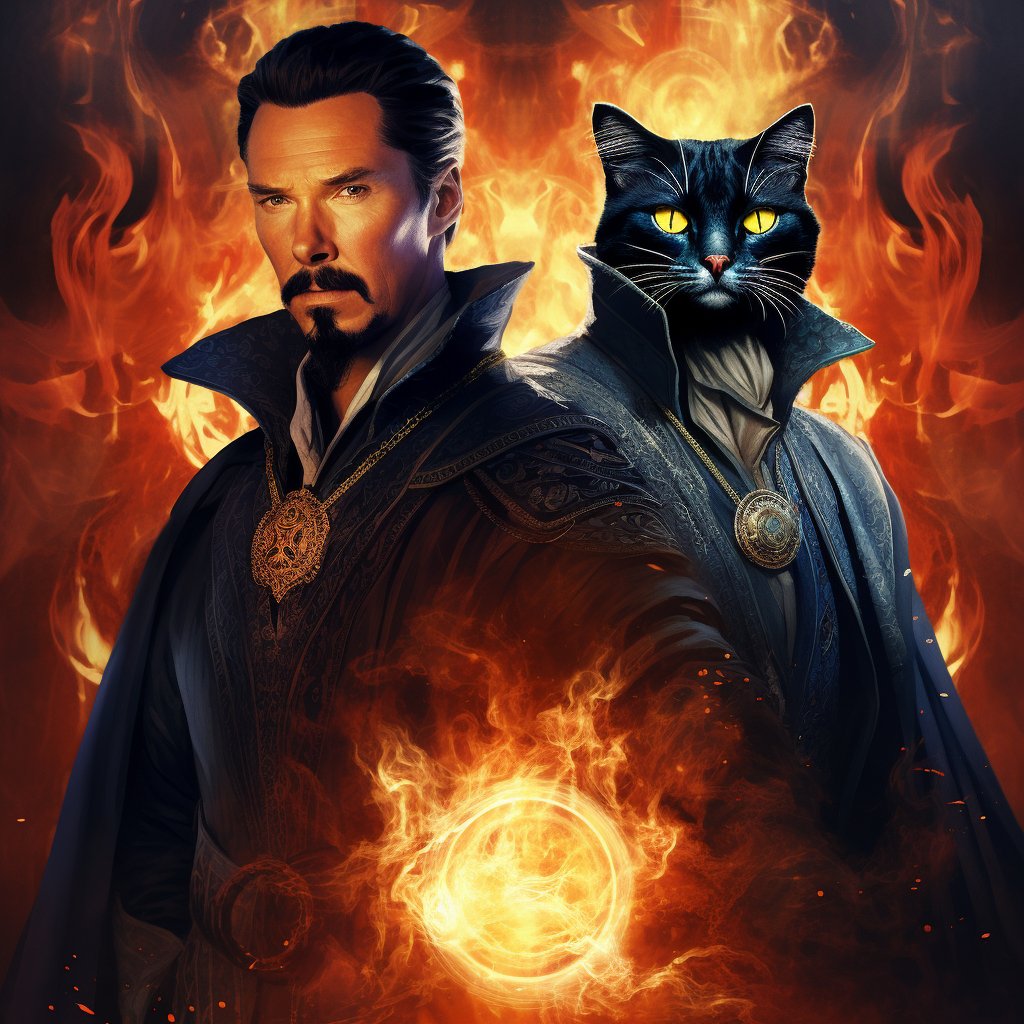 Cute and Charismatic: Fan Art Cat Portrait