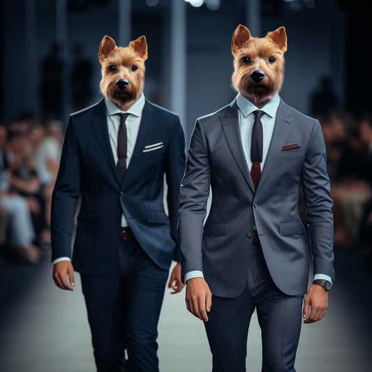 Blue Hues of Canine Nobility:  Distinguished Portrait